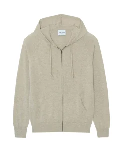 Gilet Cachemire A Capuche Zippe Homme