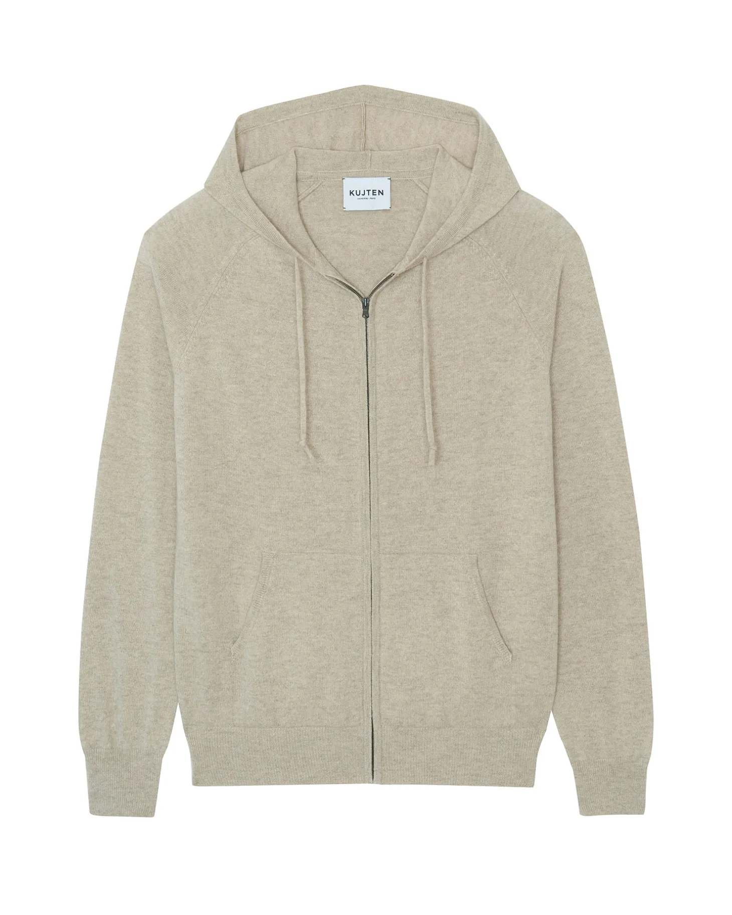 Gilet Cachemire A Capuche Zippe Homme
