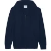 Gilet Cachemire A Capuche Zippe Homme