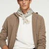 Gilet Cachemire A Capuche Zippe Homme, 2 Fils