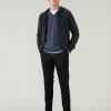 Gilet Cachemire A Capuche Zippe Homme