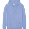 Gilet Cachemire A Capuche Zippe Homme