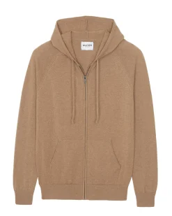 Gilet Cachemire A Capuche Zippe