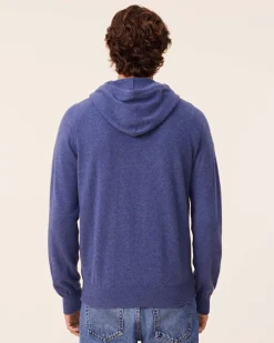 Gilet Cachemire A Capuche Zippe Homme, 2 Fils