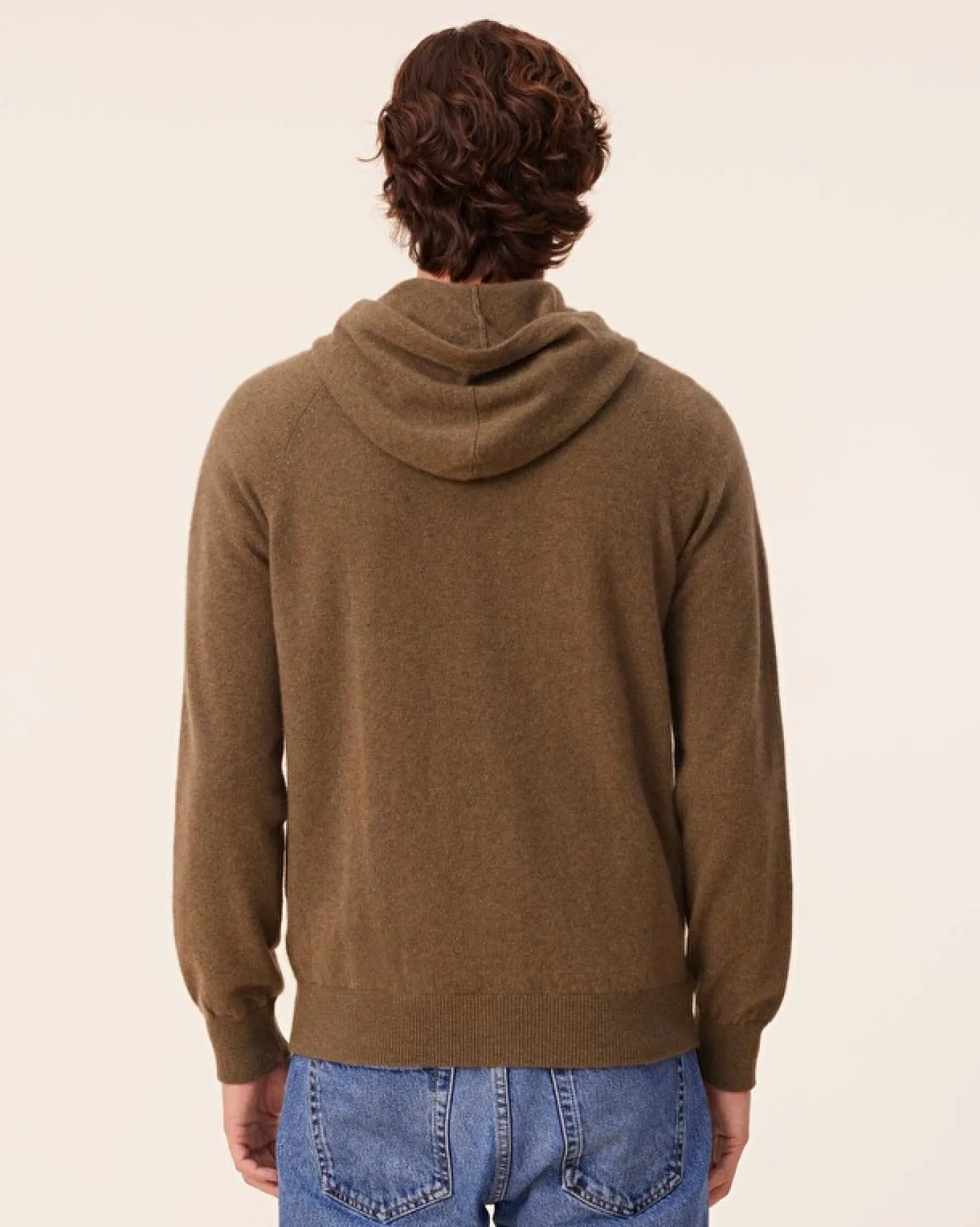 Gilet Cachemire A Capuche Zippe Homme, 2 Fils