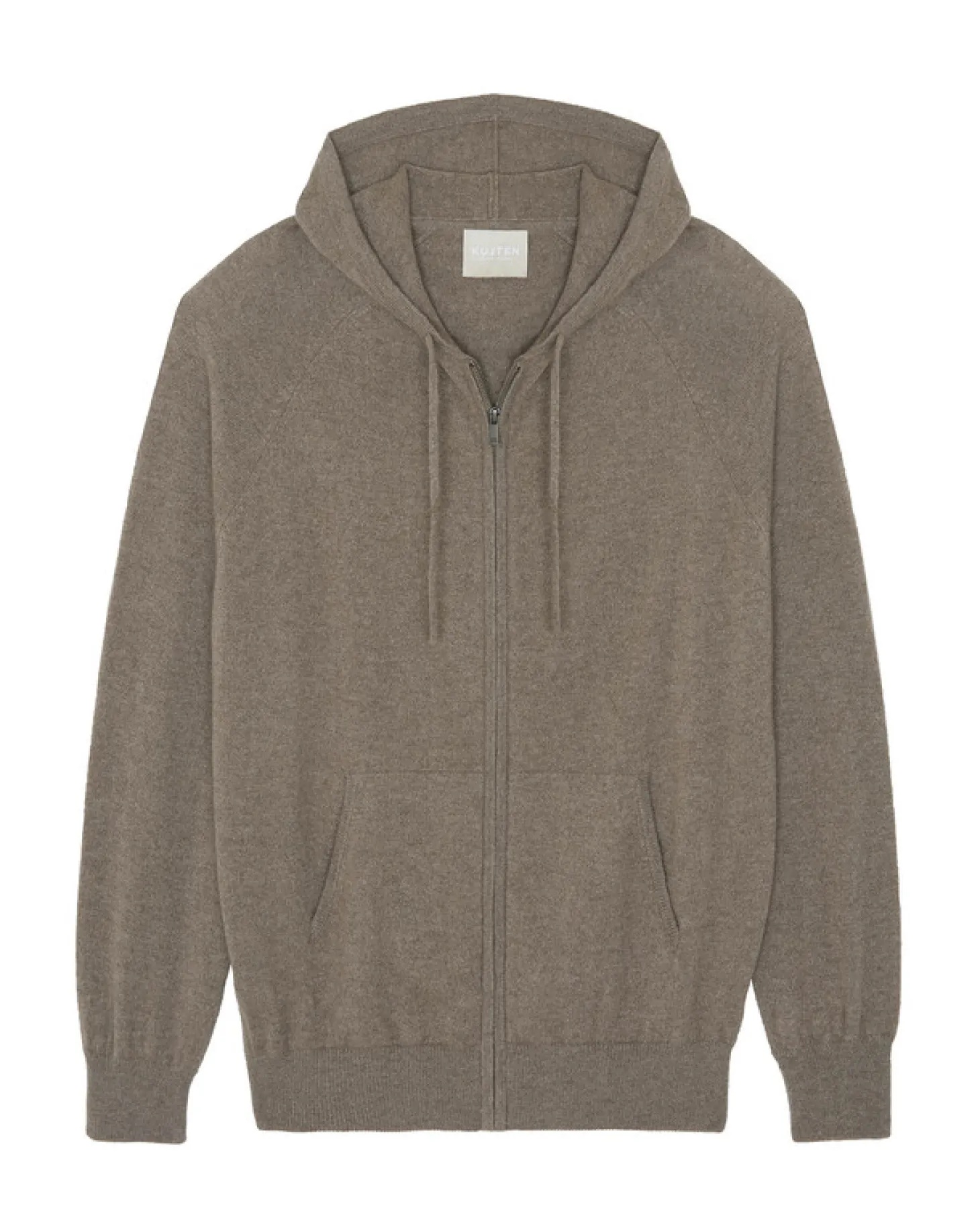 Gilet Cachemire A Capuche Zippe Homme, 2 Fils