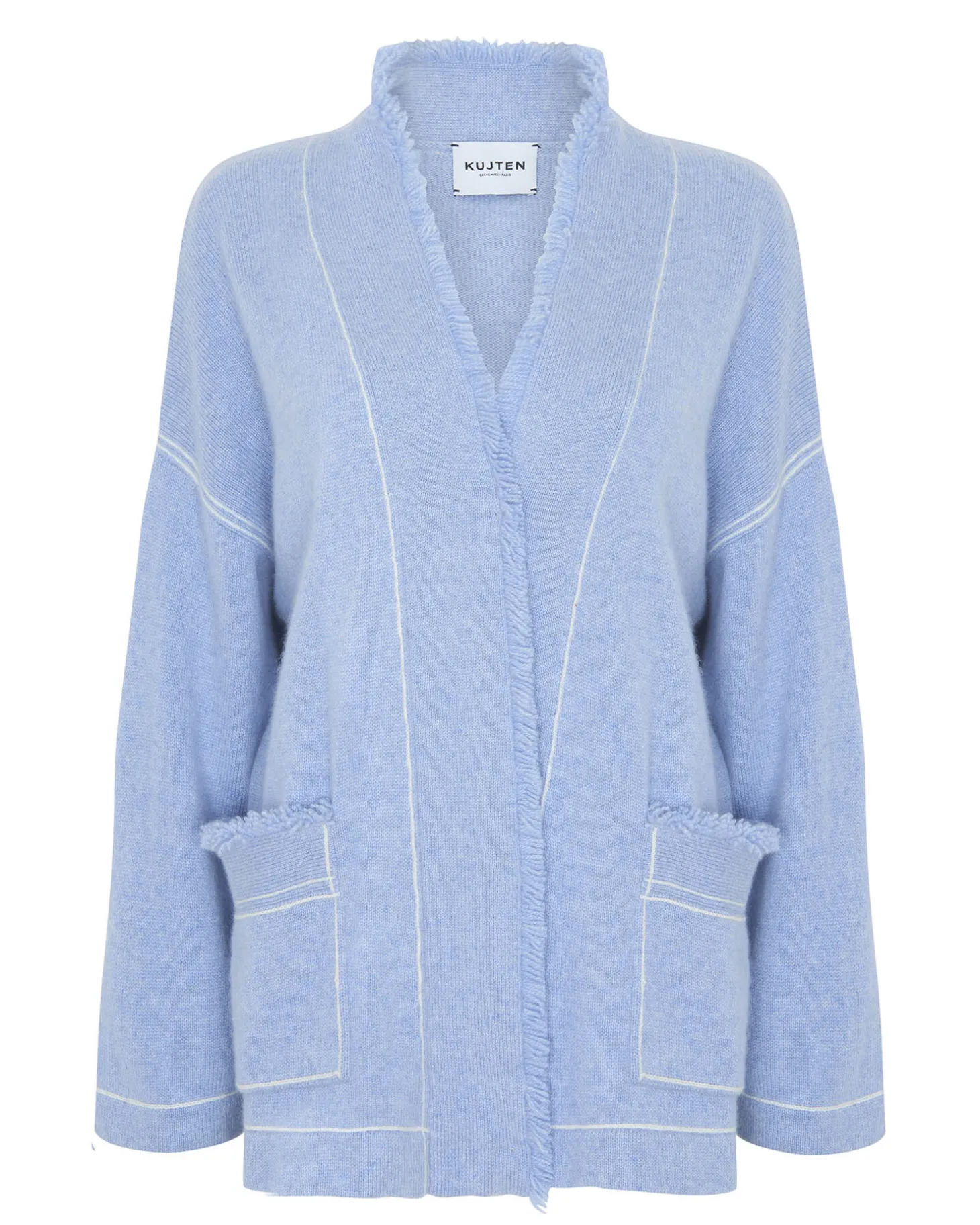Gilet Cachemire Bords Franges