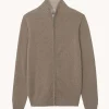 Gilet Cachemire Col Camionneur Zippe