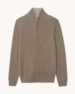 Gilet Cachemire Col Camionneur Zippe