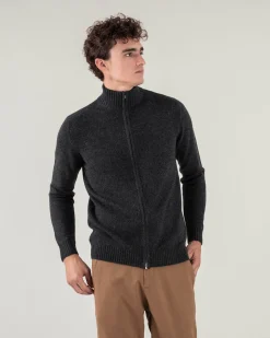 Gilet Cachemire Col Camionneur Zippe