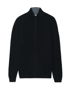 Gilet Cachemire Col Camionneur Zippe