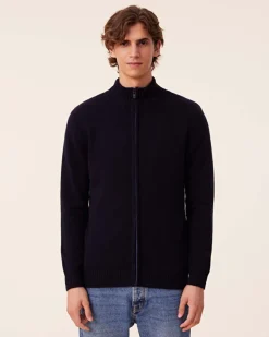Gilet Cachemire Col Camionneur Zippe