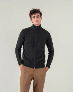 Gilet Cachemire Col Camionneur Zippe