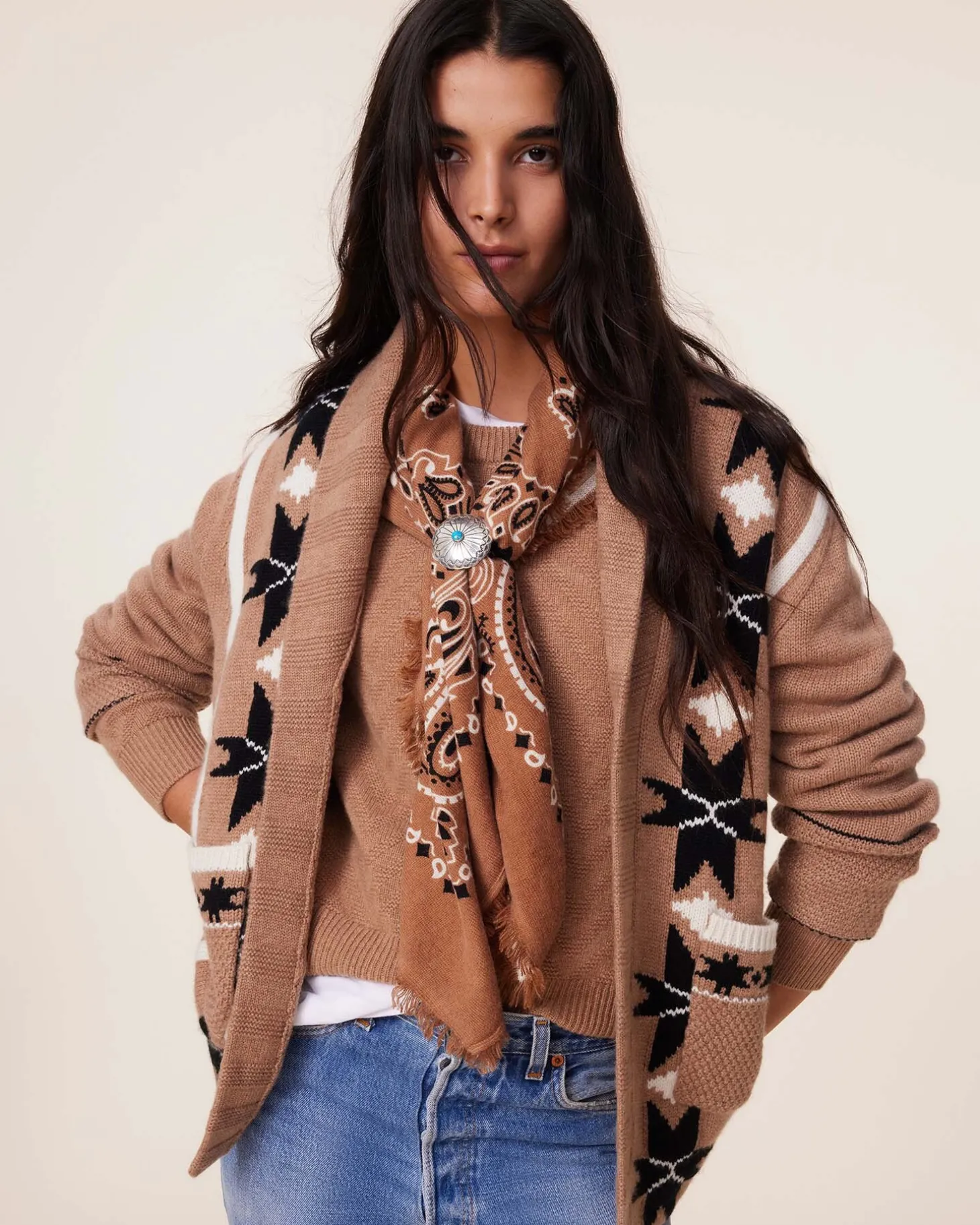 Gilet Cachemire Col Chale, 12 Fils