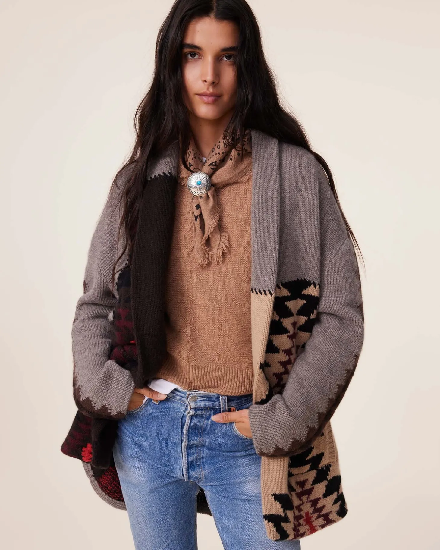 Gilet Cachemire Col Chale, 12 Fils