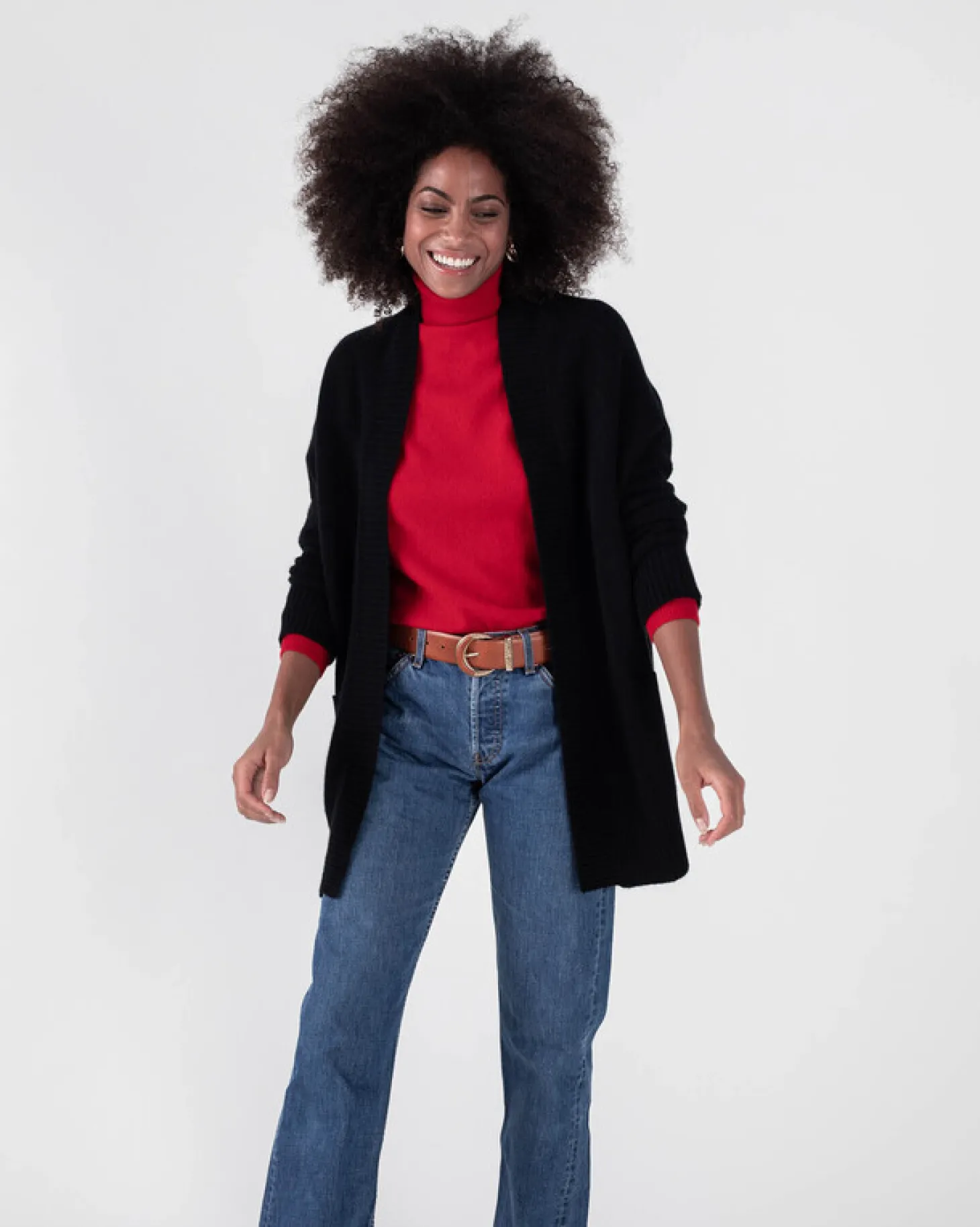 Gilet Cachemire Col Chale Oversize
