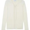 Gilet Cachemire Col Rond Zippe A Capuche, 2 Fils
