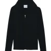 Gilet Cachemire Col Rond Zippe A Capuche
