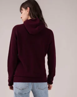 Gilet Cachemire Col Rond Zippe A Capuche