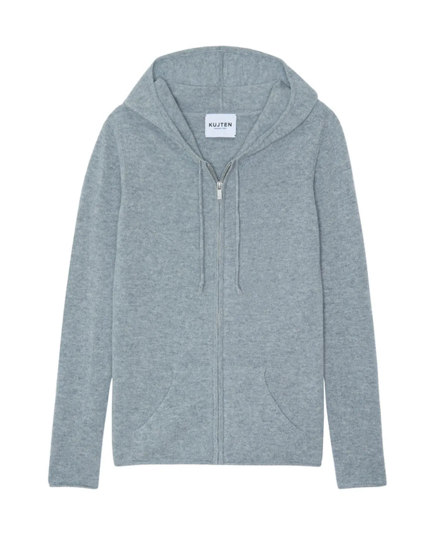 Gilet Cachemire Col Rond Zippe A Capuche