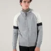Gilet Cachemire Zippe Manches Tricolores