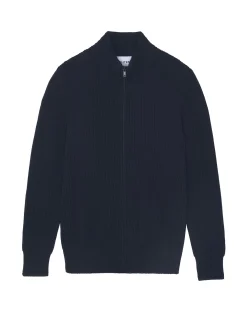 Gilet Camionneur Homme Cachemire Zippe, 4 Fils