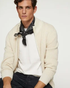Gilet Camionneur Homme Cachemire Zippe, 4 Fils