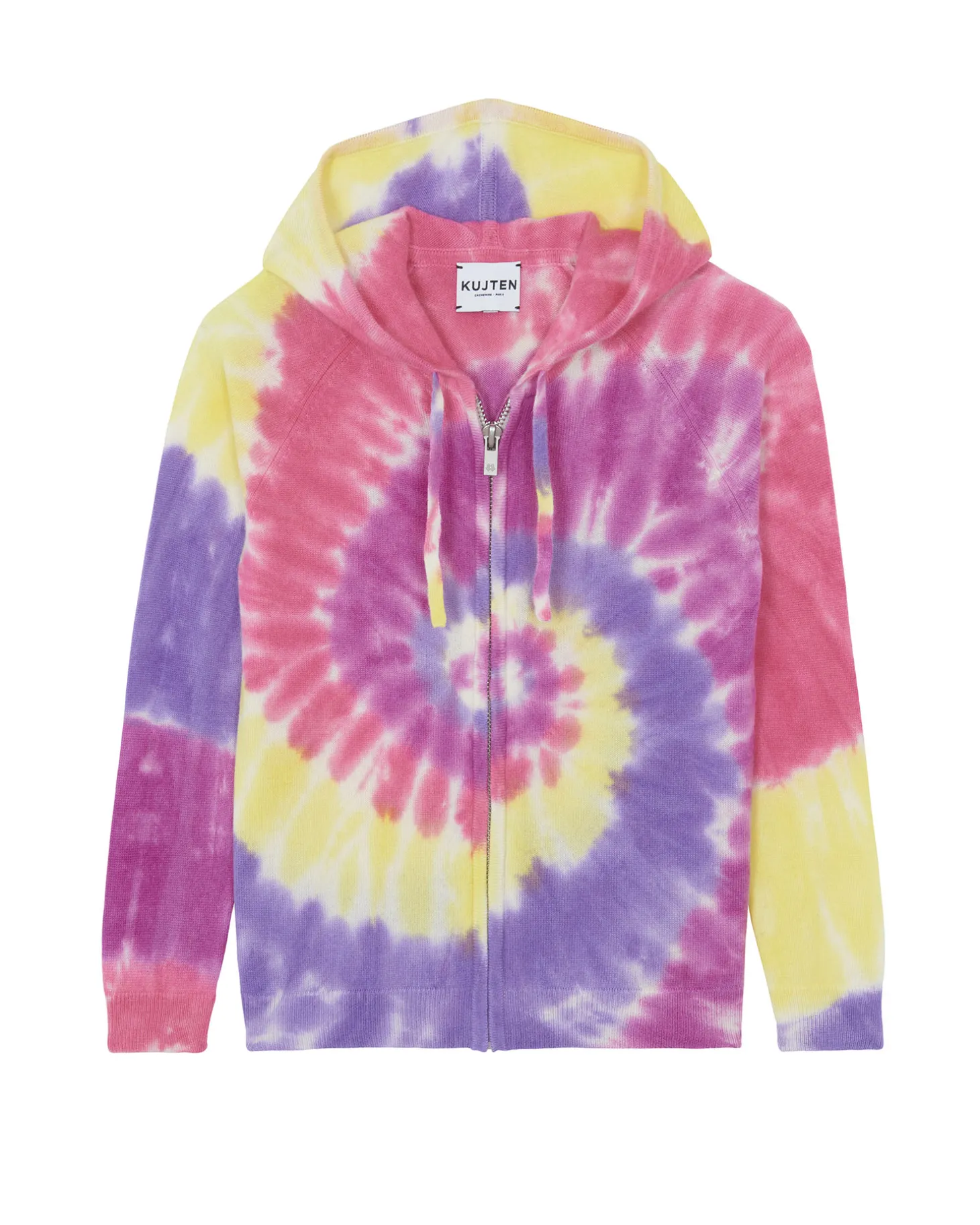 Gilet Capuche Zippe Cachemire Tie & Dye