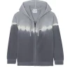 Gilet En Cachemire A Capuche Zippe Tie & Dye