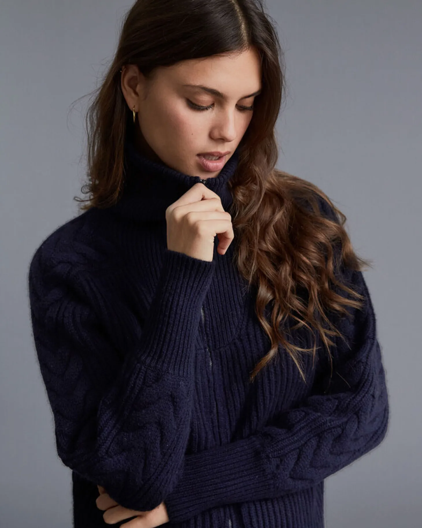 Gilet Zippe Col Camionneur Femme