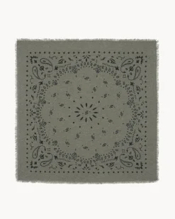 Grand Bandana Cachemire A Frange, 2 Fils