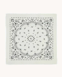 Grand Bandana Cachemire A Frange, 2 Fils