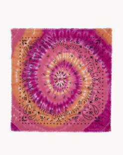 Grand Bandana Cachemire Imprime Tie & Dye, 2 Fils