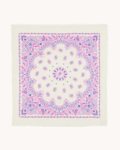 Grand Bandana Cachemire Imprime, 2 Fils