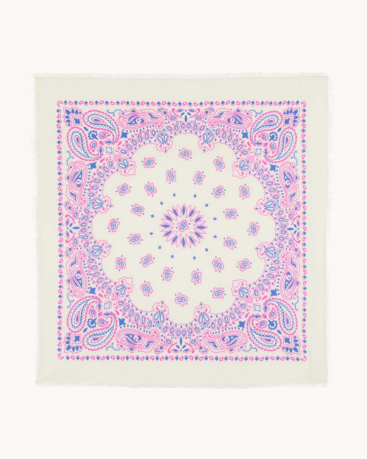 Grand Bandana Cachemire Imprime, 2 Fils