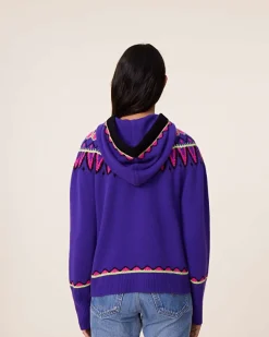 Hoodie Cachemire Manches Mitaines, 6 Fils