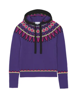 Hoodie Cachemire Manches Mitaines, 6 Fils