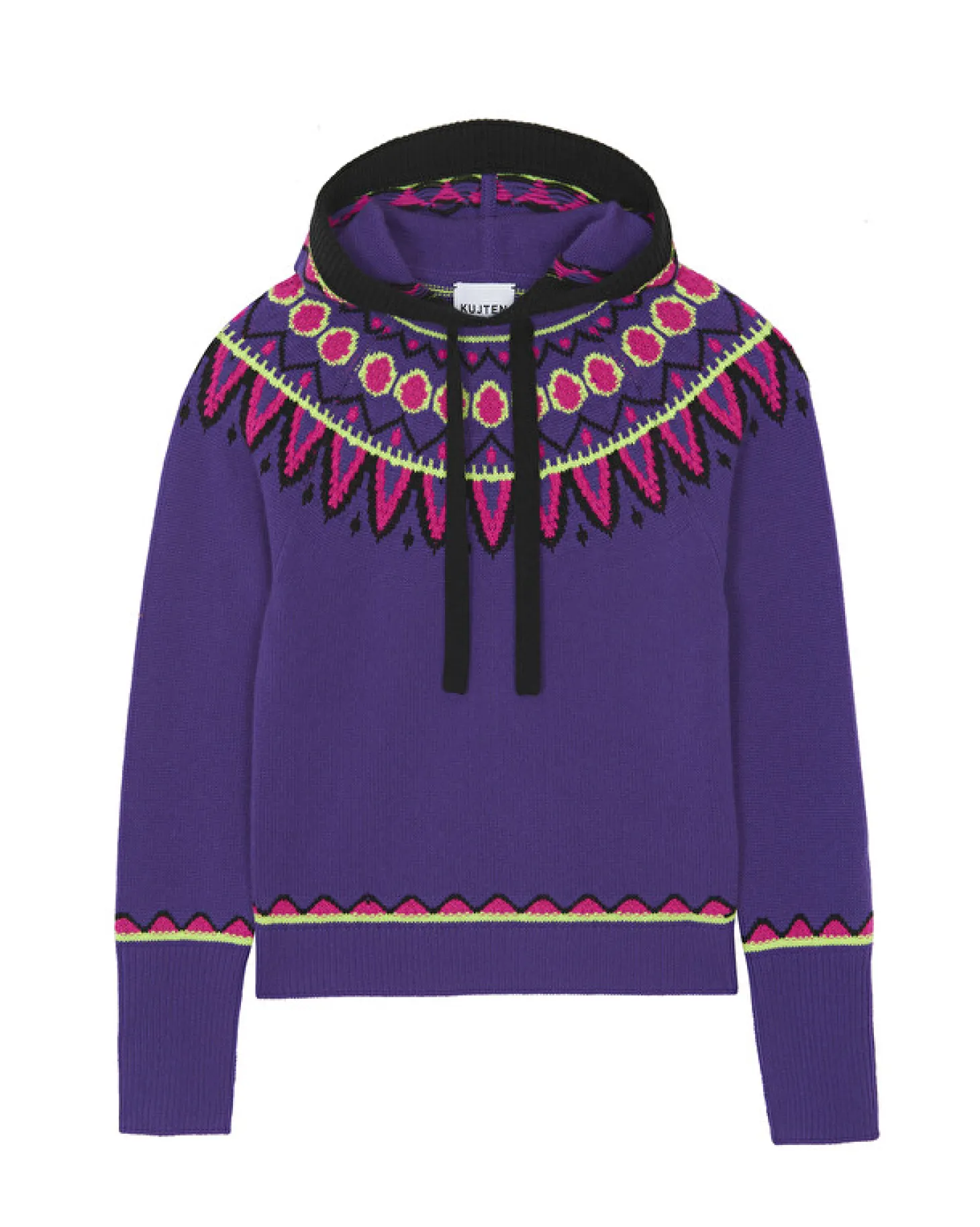 Hoodie Cachemire Manches Mitaines, 6 Fils