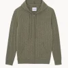 Hoodie Zippe Cachemire Torsade, 4 Fils