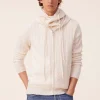 Hoodie Zippe Cachemire Torsade, 4 Fils