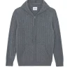Hoodie Zippe Cachemire Torsade, 4 Fils