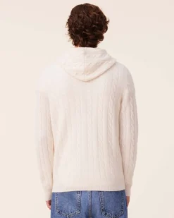 Hoodie Zippe Cachemire Torsade, 4 Fils