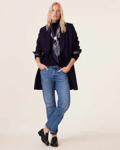 Manteau Col Chale Cachemire Tisse