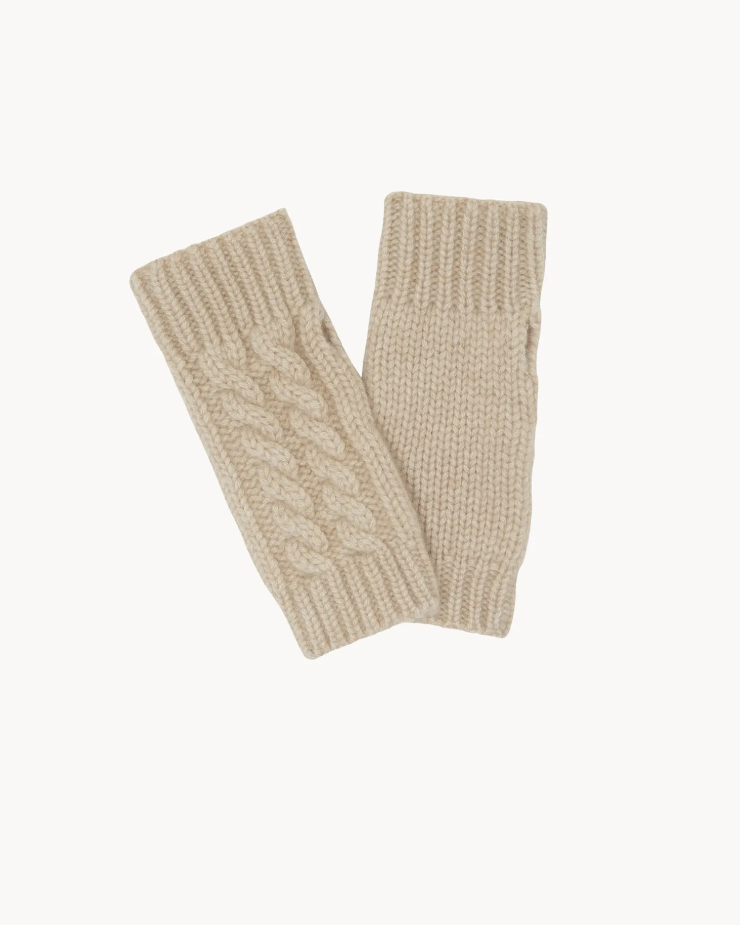 Mitaines Cachemire Courtes Torsades, 12 Fils