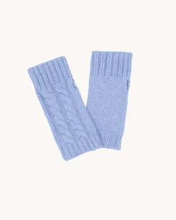 Mitaines Courtes Cachemire Torsade, 12 Fils