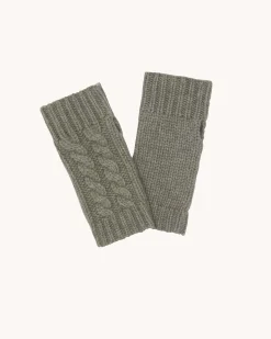 Mitaines Courtes Cachemire Torsade, 12 Fils
