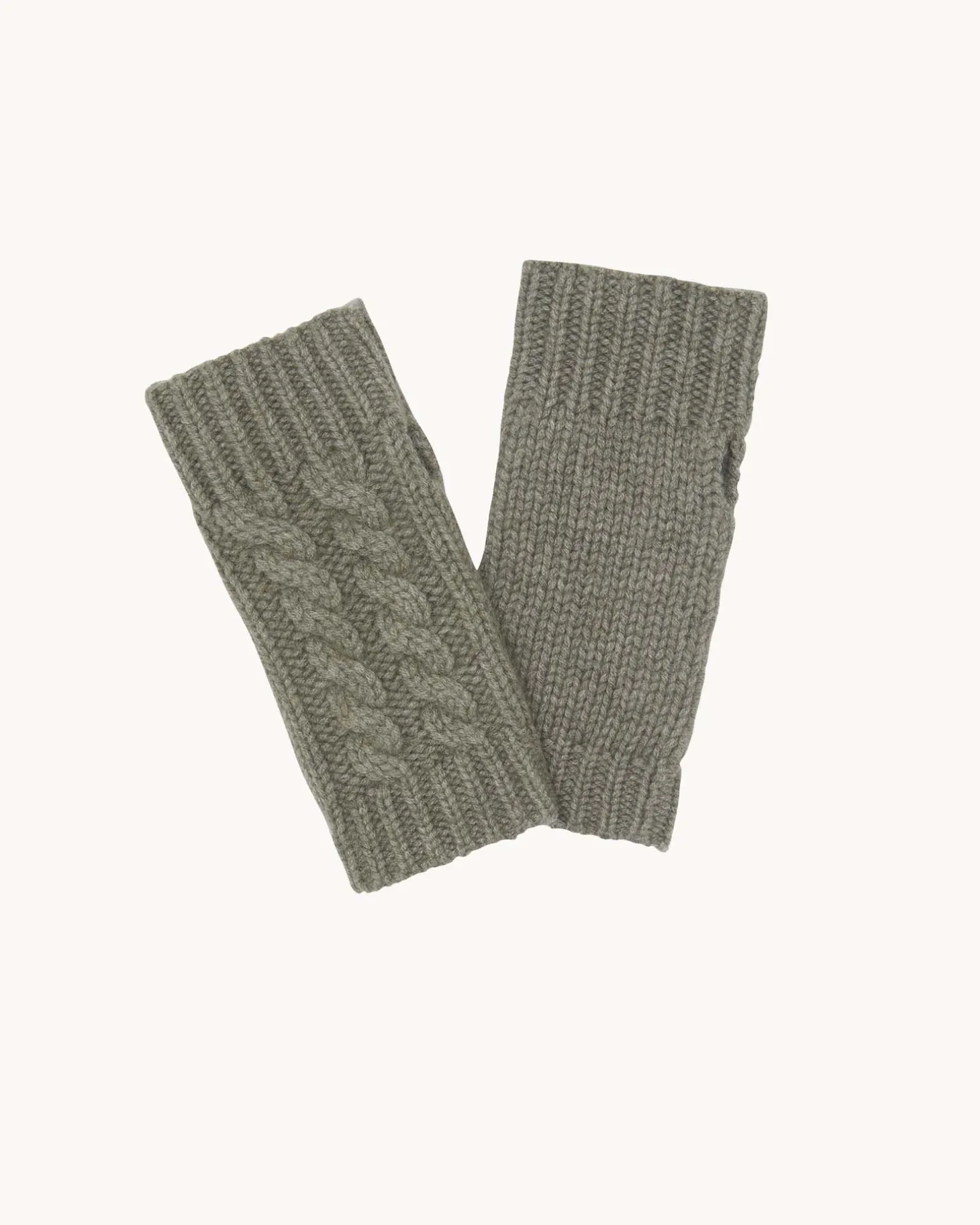 Mitaines Courtes Cachemire Torsade, 12 Fils