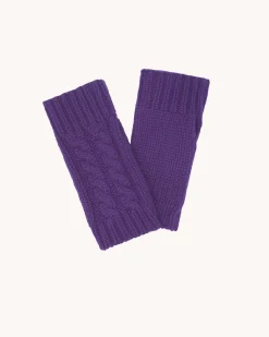Mitaines Courtes Cachemire Torsade, 12 Fils