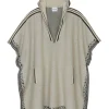 Poncho A Capuche Cachemire, Jacquard 4 Fils
