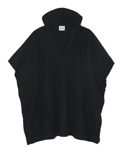 Poncho A Capuche Cachemire, Jacquard Uni A 4 Fils